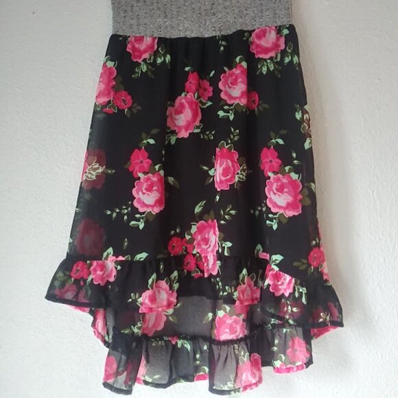 Wonder Nation girl's size M (7-8) black and gray floral dress - Picture 3 of 11